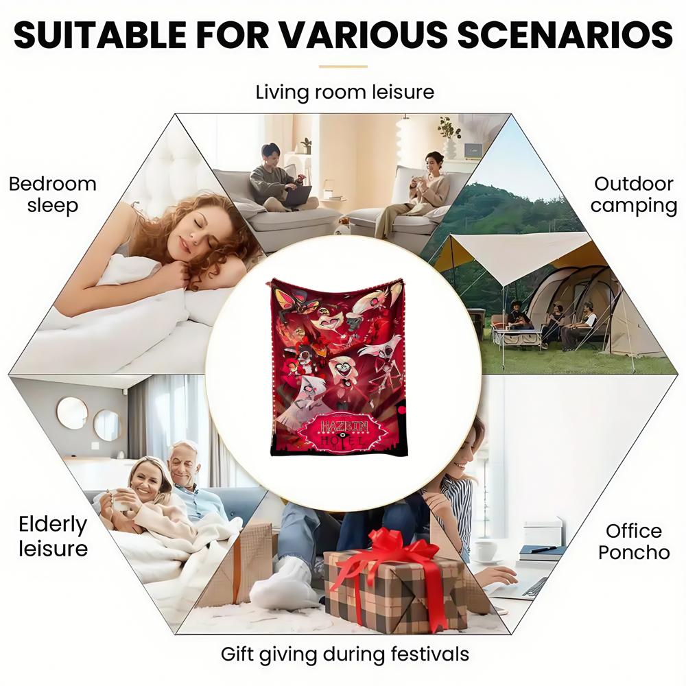 Anime Thin Flannel Blanket for Bedrooms,Living Rooms,Sofas Blankets,Offices,Lunch Breaks,Picnics,blankets Fluffy Blanket