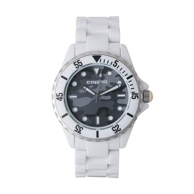 Limited Durable Quartz Officially Camouflage Dial with White Strap SWAGGER-CAMO Watch, Unisex, Edition, Diver's Design, Lightweight, Movement,