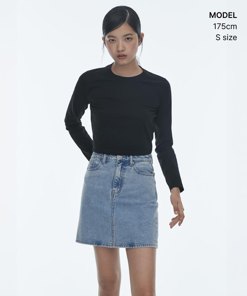 Musinsa Standard Woman Women'S Denim Mini Skirt [Light Indigo]