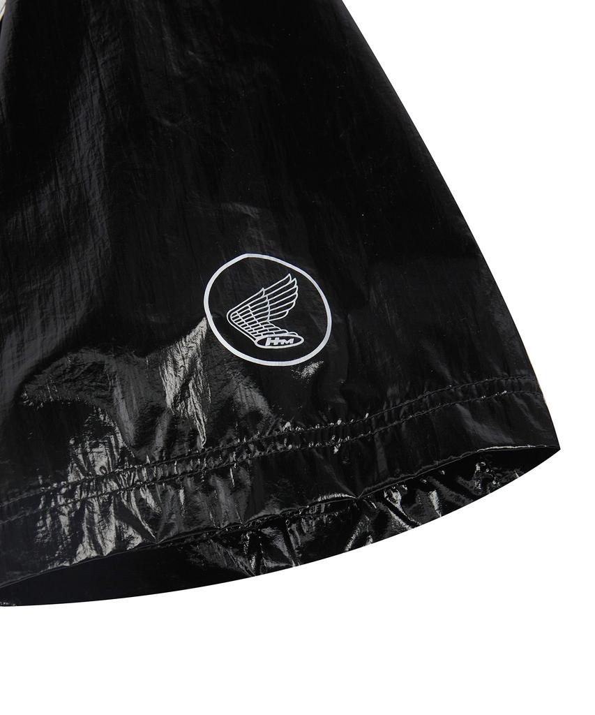 PHYPS MOTORCYCLE Glosy Nylon V Neck Short Sleeve Black