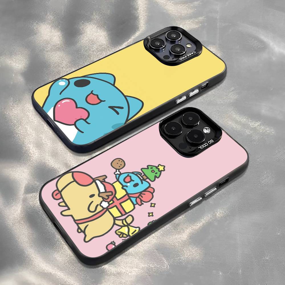 C-Capoo Kawaii B-Bugcat Phone Case For iPhone 17,16,15,14,13,12,11 Plus,Pro Max,XS,Colorful Silver Phone case Funda Cover
