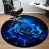 1pc Blue Rose Print Office Round Rug, Carpet for Office, Gaming, Lightweight Round Floor Mat Yy260208002