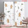 2pcs,2D Plane Printing Contemporary Curtains Gingerbread Christmas Holly Cute (3) Polyester Easy Install (without Rod)