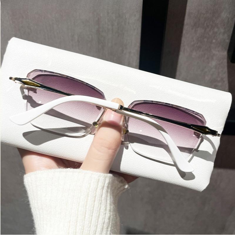 Square Metal Frame Women Men Glasses Trending HD Presbyopia Ladies 3D Printed Pattern Fashion Far Sight Eyeglasses