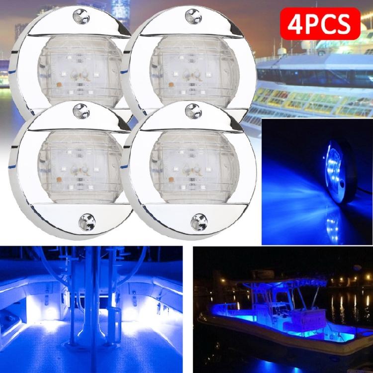 Marine Transom RV Yacht 6 LED Stern Signal Light Round Stainless Steel Tail Lamp