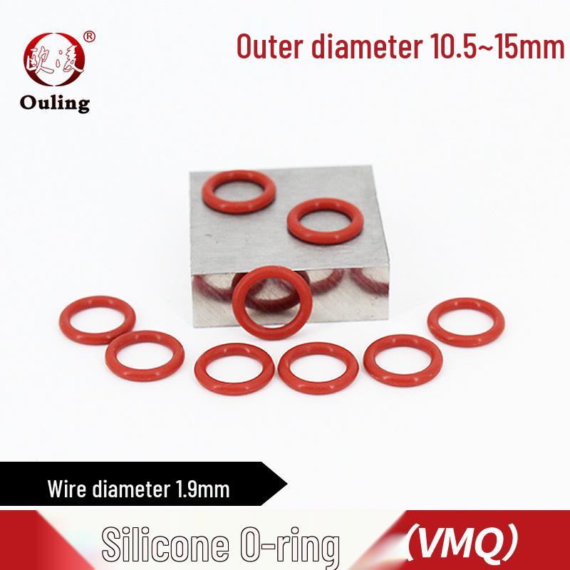 Red Silicone Waterproof O-ring, 10.5-15mm OD x 1.9mm, Eco-friendly OD 11*1.9mm (10 pcs) Red Silicone O-rings