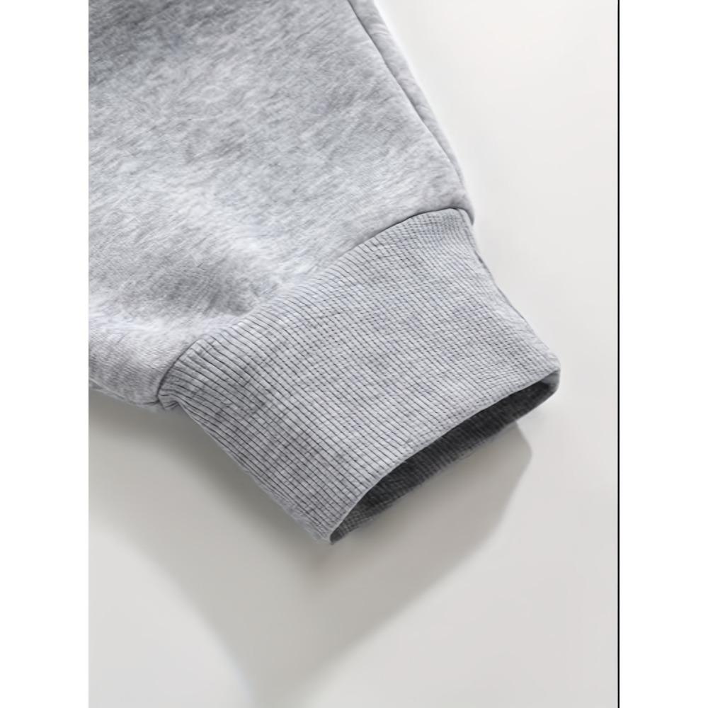 Men's Casual Set 2 Piece Printed Drawstring Pocket Hoodie and Sports Drawstring Pants Set, a Must Have for Fashionable Men