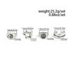 Ingemark 4Pcs/Set Punk Retro Five-Pointed Star Spiral Wide Rings Men Creative Hip-Hop Thick Finger Rings Set Steampunk Jewelry