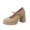 European and American evening breeze Mary Jane high heels women's versatile thick heel skirt spring 2025 new small leather shoes single shoes