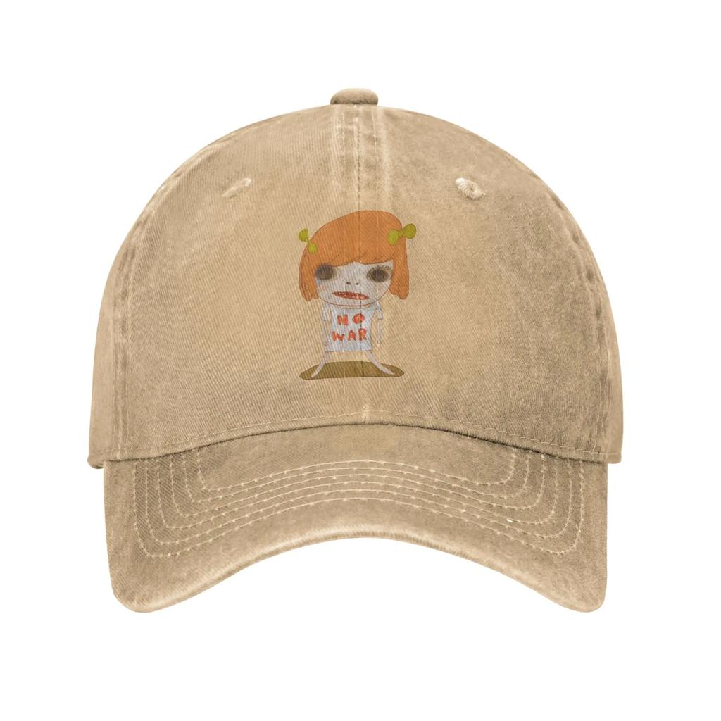 Nara Unique Unisex Women Baseball Caps Yoshitomos Distressed Denim Caps Hat Vintage Outdoor Activities Adjustable Fit Sun Cap