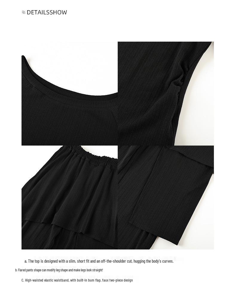 Spring 2026 One-Shoulder T-Shirt & Irregular Micro-Flare Pants Set