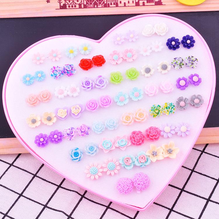 120 Love Earrings for Women: Diamond-Studded Resin and Plastic Jewelry Collection