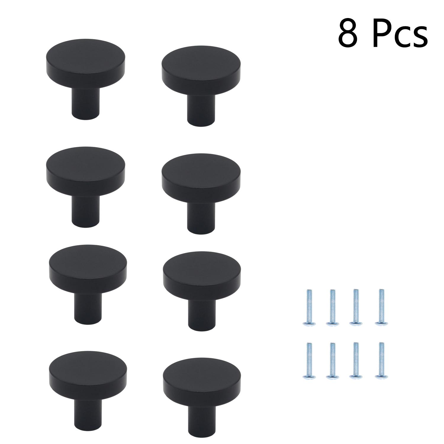

5/8/16/30/50 шт. Ручки для шкафов, цельные ручки для комода, ручки для ящиков, ручки для кухонных шкафов, матовые черные круглые ручки с одним отверстием для шкафов и ящиков