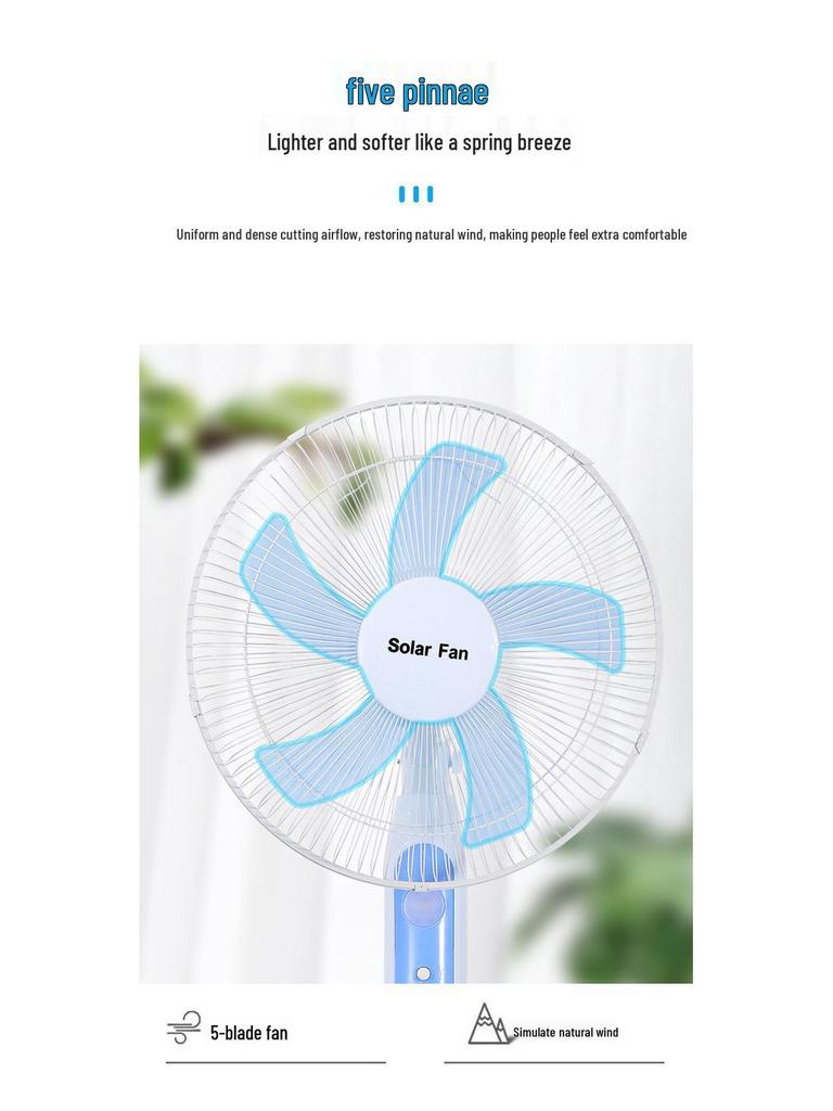 HuiXiang Dual-Use 16-inch Remote-Control Solar Charging Fan - Best-Selling Model in Southeast Asia