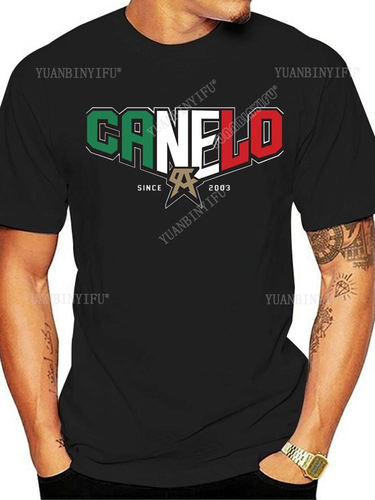 New Arrival  Classic Fashion Canelo Alvarez Boxinge Mexican Flag T-shirt  Casual  Short Sleeve O-neck Unisex Shirt Hot Product