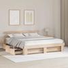 Bed Frame with Headboard Brown 180 x 200 cm Solid Pine Wood