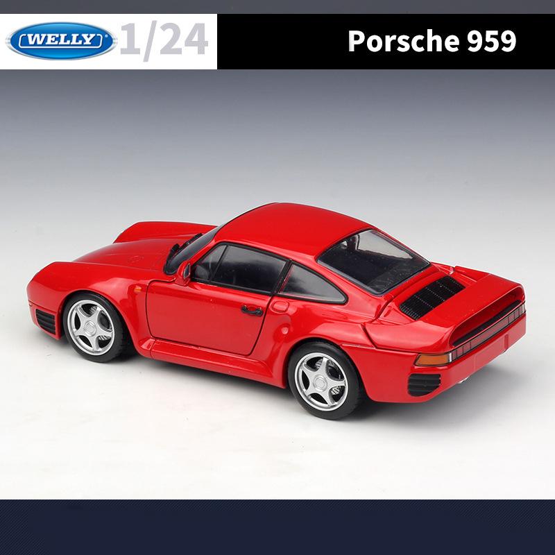 1/24 skala WELLY Porsche 959 aluminiowy Model samochodu Diecasts metalowe pojazdy zabawkowe Model samochodu wysoka kolekcja symulacyjna prezenty dla dzieci