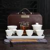 Chaxun Mutton-Fat Jade Porcelain Travel Tea Set