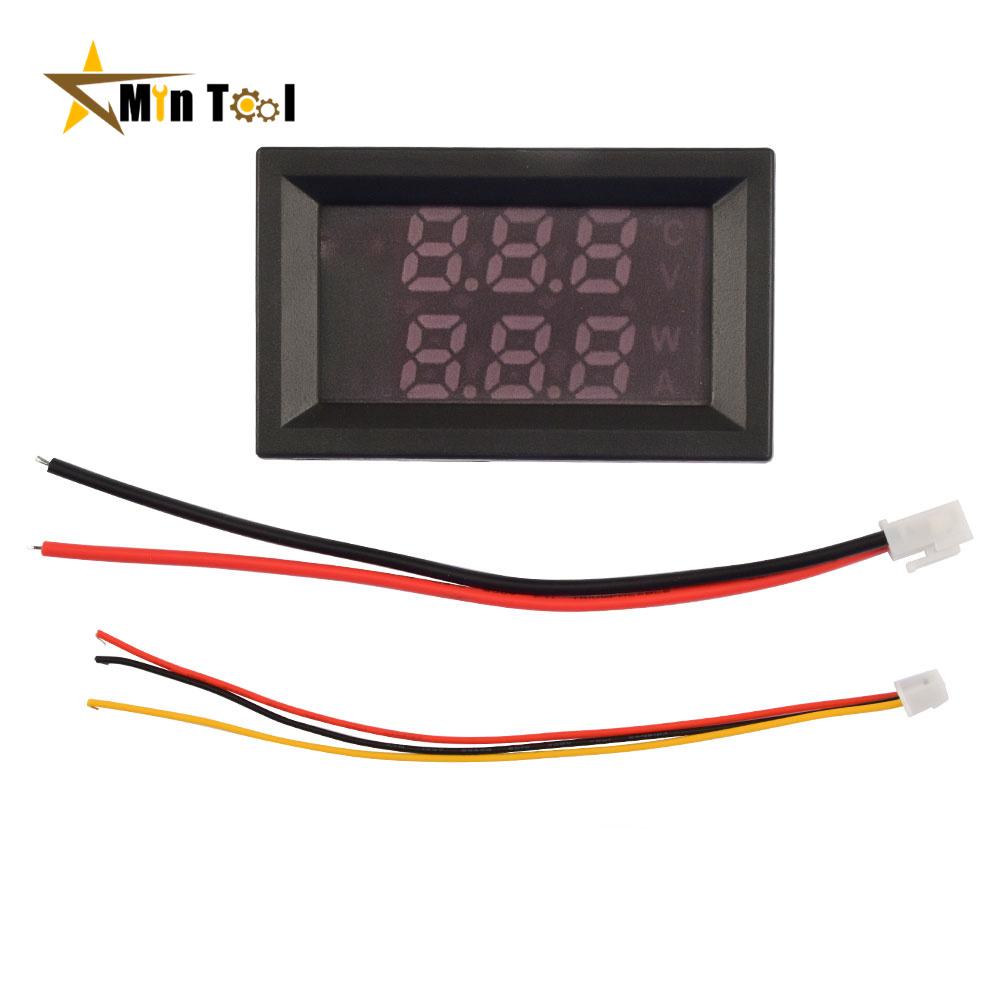 DC4-30V 10A/50A/100A Digital Voltmeter Ammeter LED Amp Dual Volt Meter Gauge LED Display Voltage Detector Current Meter Panel