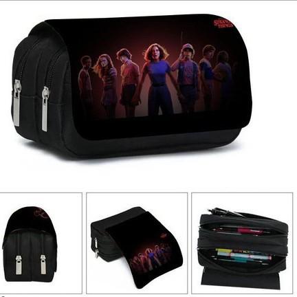 Stranger Things 5 Pencil Case, Large Capacity Multi-Layer Storage, Wear-Resistant Oxford Cloth Student Stationery Bag