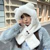 Plush Integrated Hat Scarf Set Warm Neck Warmer New Pullover Cap  for Outdoor Cycling Skiing