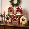 Paper Party Favor Bags Christmas Wonderland Cottage Gift Box, House Shaped Treat Boxes, Holiday Festive Snack Storage Boxes Holder with Handle