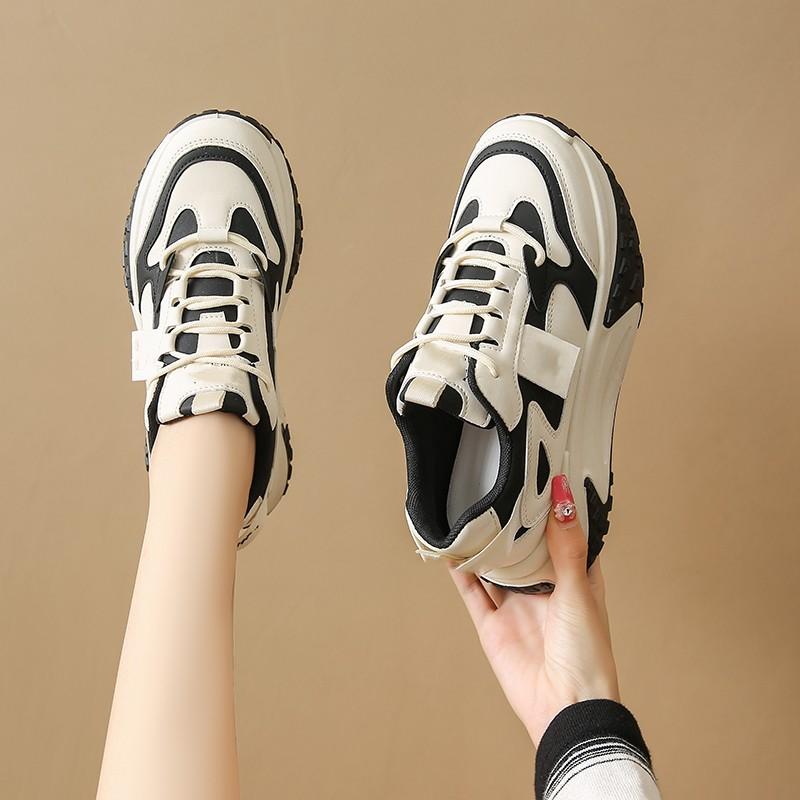 

BCEBYL Новые круглые носки с перекрестными ремешками Толстая подошва Износостойкие модные женские туфли Осенние повседневные удобные кроссовки для бега 35