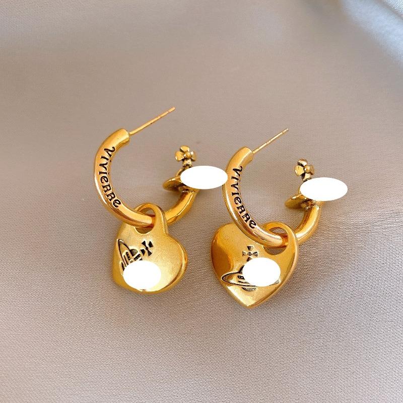 Silver Needle Multi-layer Letter Twill Zircon Pearl Earrings Medieval Vintage Light Luxury Stud Earrings Versatile Earrings