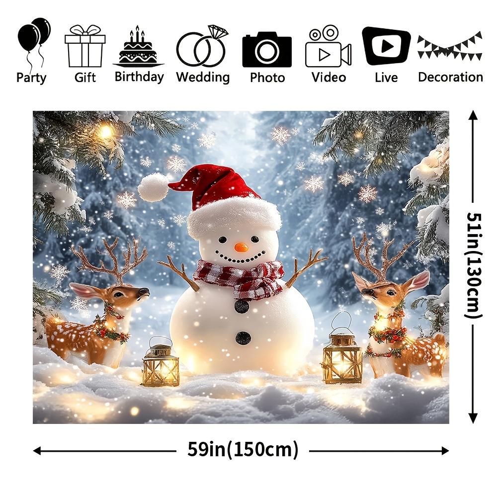1Pcs Merry Christmas Snowman 70 Decoration Background Winter Backdrop Decorations For Photo Studio Photo Booth Christams Party