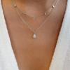 Multi-layer Crystal Necklace Stacked Jewelry New Gold-plated Water Drop Celebrity Long Sweater Chain Women