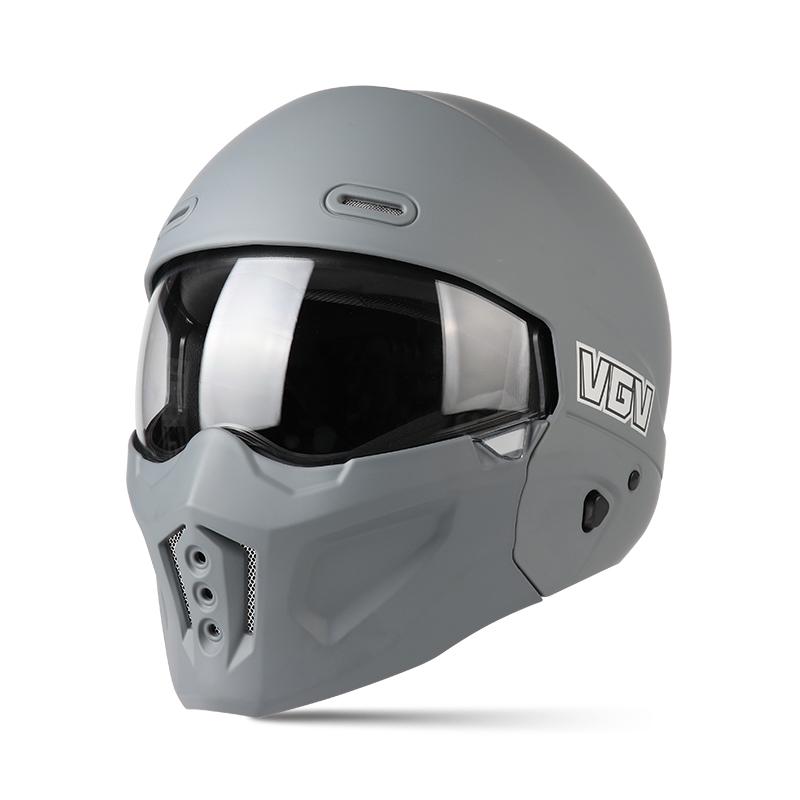 

Motorcycle helmet front mouth detachable combination helmet, men s and women s motorcycle warrior helmet, all season universal r XXL коричневий