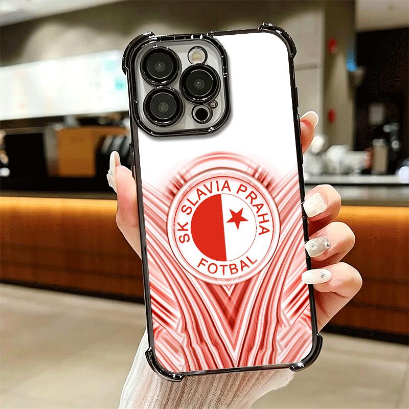 Sk Slavia Praha Czech Republic Soft Phone Case For iPhone 15 16 17 Air 14 Pro Max 16E Plus 13 12 Mini Plating Anti-Fall Fundas