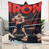 Iron Mike Tyson Fight Personalized Text Blanket Multi-purpose Customizable Blanket Warmthful Decor for Sofa Bed Chair Picnics All-Season Use
