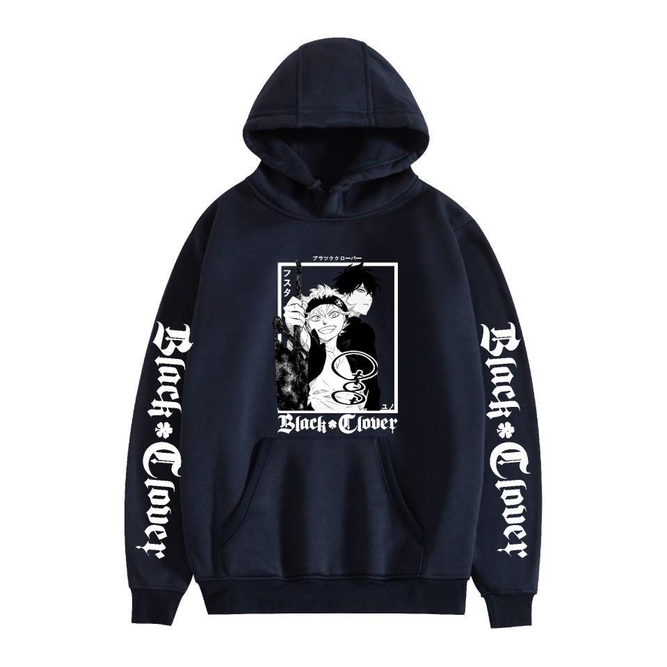 Felpa con cappuccio e stampa anime Black Clover Maglione in pile Felpa con cappuccio anime