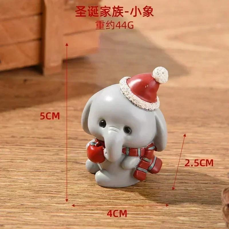 Christmas Resin Small Animal Ornaments Creative Home Decor Mini Christmas Trees & Santa Clauses Christmas Gifts