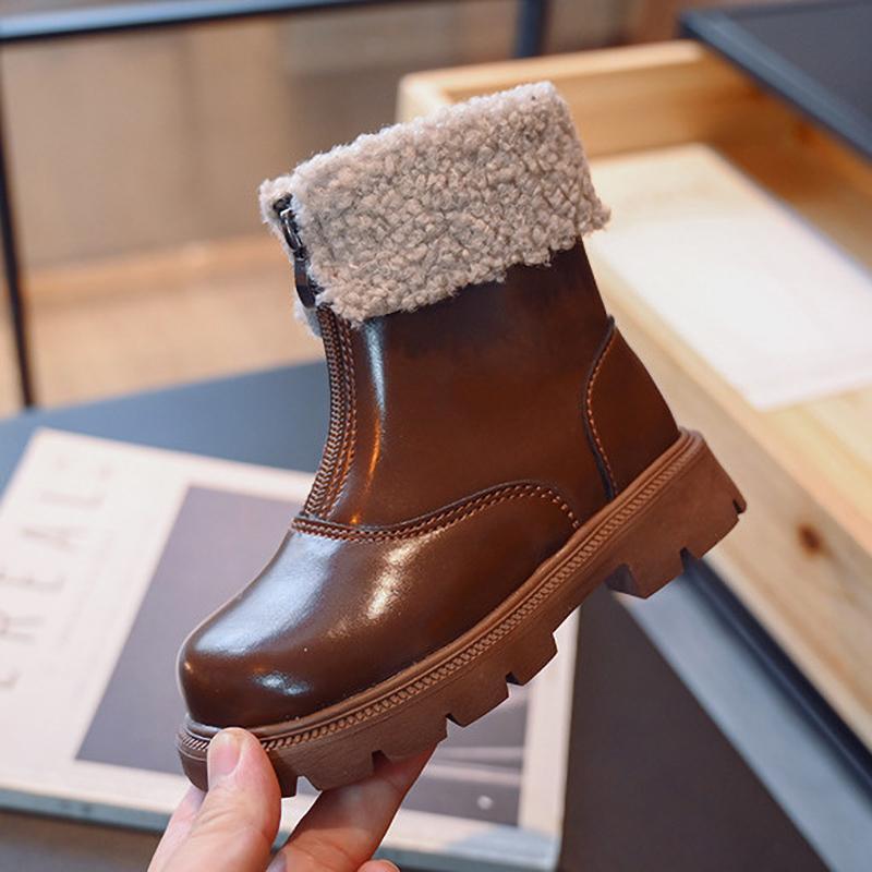 Children's Fashion Boots Fall Winter Padded Thickened Boys Girls Cotton Shoes Soft Non Slip Kids Boots