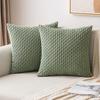 Green Pillow Covers Spring Decorations Boho Striped Corduroy Throw Pillow Cases Soft Plush Farmhouse Couch Cushion Case 45x45CM