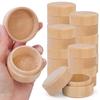 1/8x Mini kulatá dřevěná krabička Krabička na snubní prsteny Šperky Brikety Dřevěný úložný kontejner Pouzdro DIY Vaše jména a datum Kontejner na prsteny