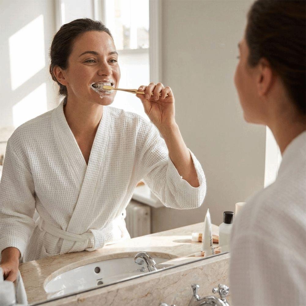Gold Silver Dental Brushes Deep Cleaning Adult Tooth Brush Oral Care Manual Toothbrush Adult Use