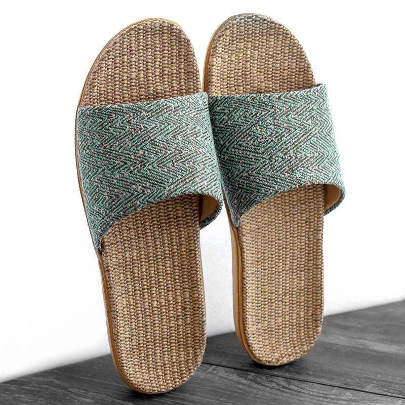 Uerkang new home cool slippers, home indoor non-slip linen slippers men's and women's slippers direct sales