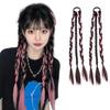 Twin Ponytail Wig, Braided Hairpiece, 45cm, for Cosplay and Dance, Set of 2, One-Touch Attachment (Sakura Pink)