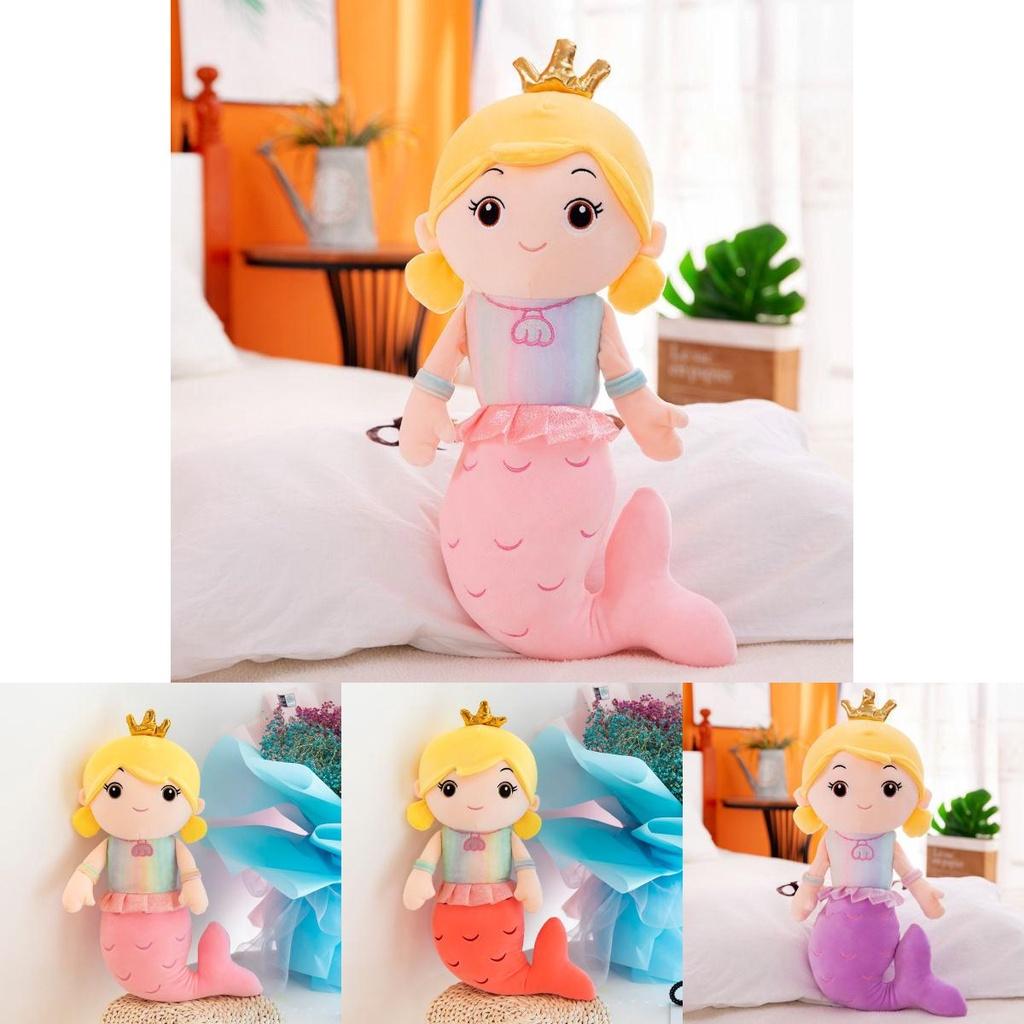 Adorable Crown Mermaid Stuffed Toy Doll Perfect For Kids Birthday Gifts And Playtime