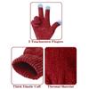 3 in 1 Knitted Cap Solid Color Touchscreen Gloves Simple Winter Cable Beanie Hat for 3Pcs/Set Gifts