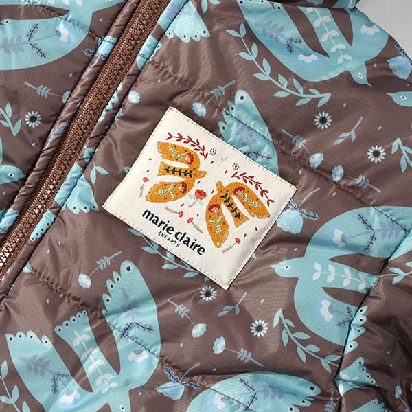 Marie Claire Snowwear Butterfly Print Jumpsuit, Padded, Water-Resistant, and Cold-Wearing, Baby Size 144301, Sax