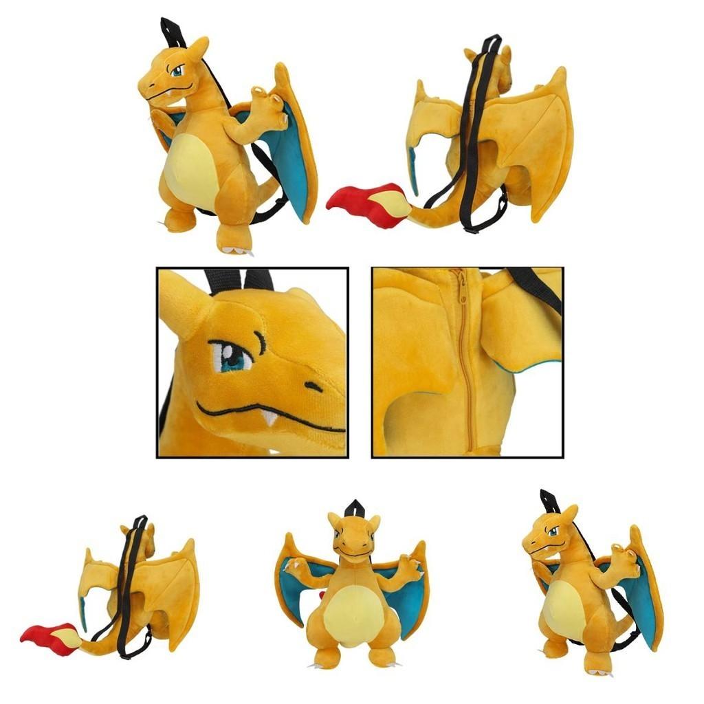 Cute Cartoon Backpack With Gengui And Charizard For Kids, Plush Toy Bag For Kindergarten