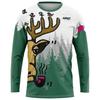 Cartoon Deer Pattern Long-Sleeve T-Shirt Casual Comfortable Daily Wear Fashion Top For Teens Students Unisex Loose Fit
