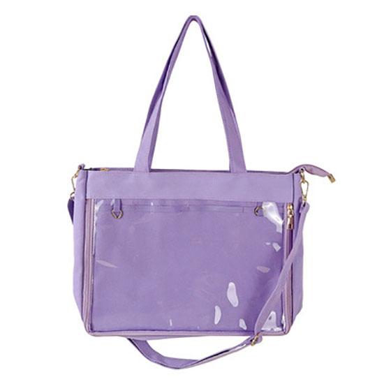 Bag Black with Insert Japanese Cute Clear Women Double Straps Girls Kawaii Transparent Shoulder Bag Purses and Handbags