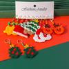 Cute Handmade Knitted Christmas Drop Earrings Deer Elk Snowman Earrings for Women Girl New Year Party Holiday Jewelry Gifts