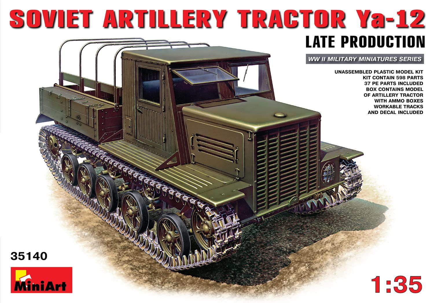 

Miniart 1/35 scale Soviet Artillery Tractor Ya12 Late Model MA35140 Plastic Model