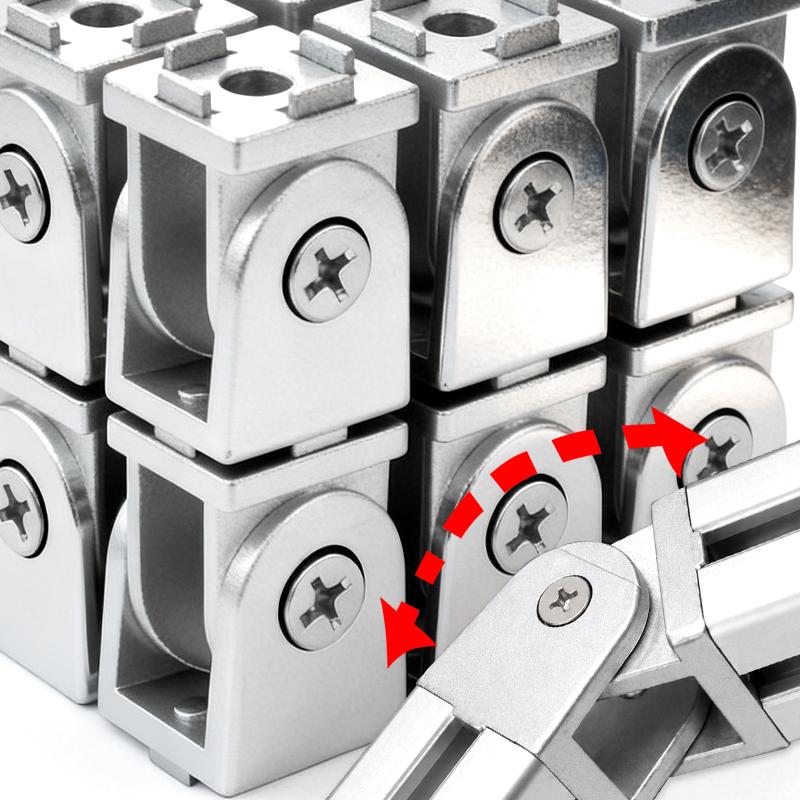 2020 3030 Adjustable Hinge Connector Corrosion Resistance European Standard Aluminum Profile Movable Metal Hinge Accessories
